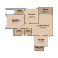 GK Sindhu Skies Pimple Saudagar 2 BHK Floor Plan Image