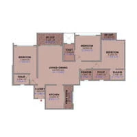 GK Sindhu Skies Pimple Saudagar 3 BHK Floor Plan Image